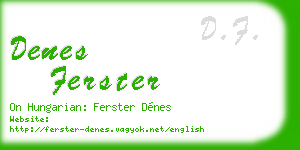 denes ferster business card