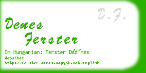 denes ferster business card